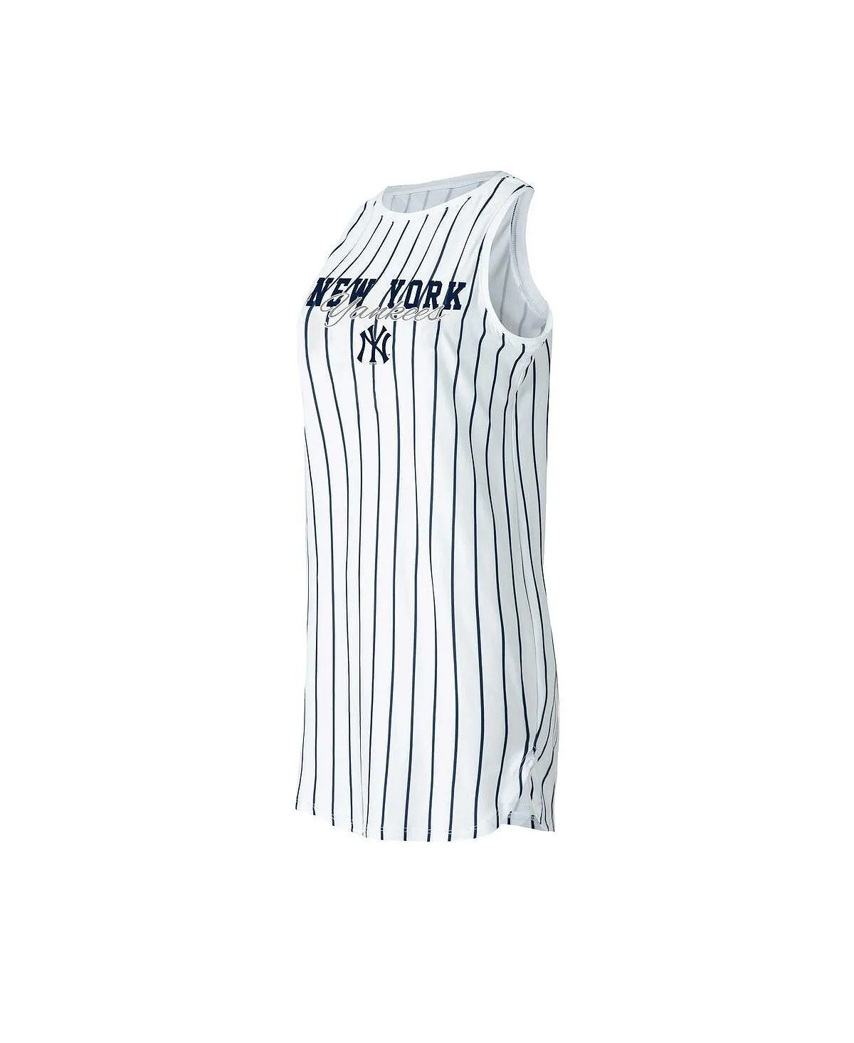 New York Yankees Reel Concepts Sport Women's White Sleeveless Pinstripe Nightgown white