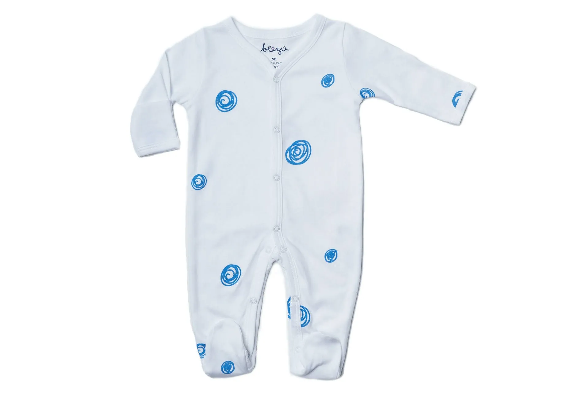 Ocean Swirls Front Snap Footie