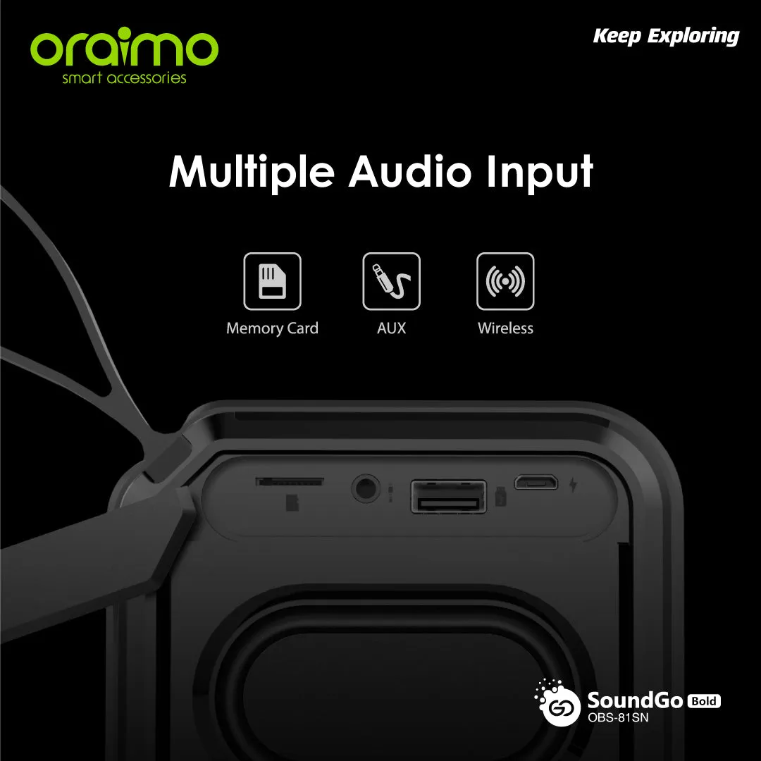 Exclusive Online Oraimo SoundGo-Bold 5W Portable Wireless Bluetooth Speaker