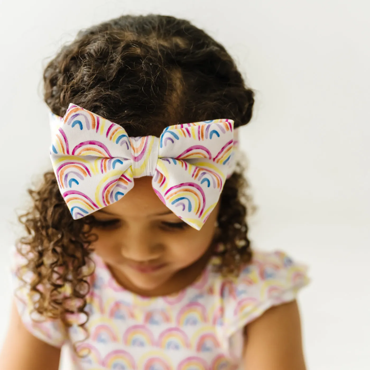 Pastel Rainbows Luxe Bow Headband