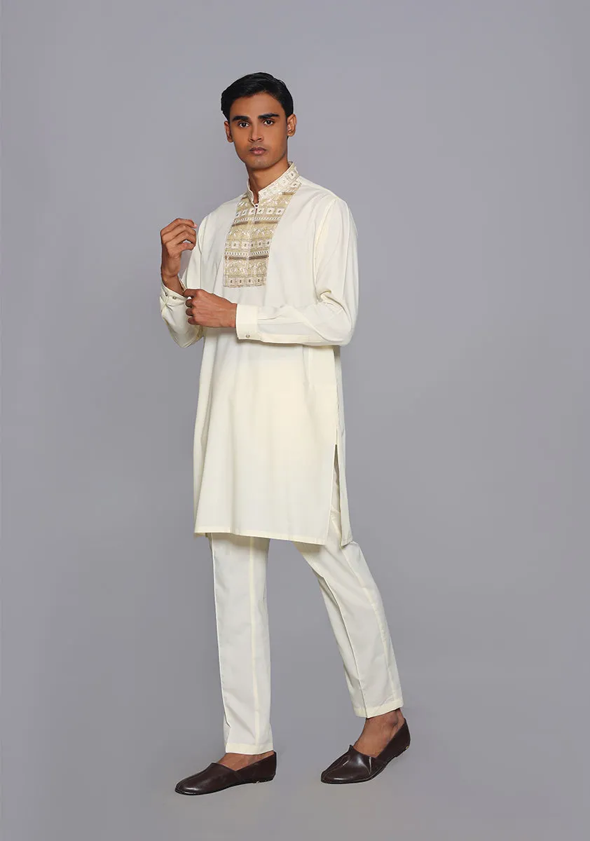 Premium Poly Viscose Vanilla Ice  Embroidered  Suit