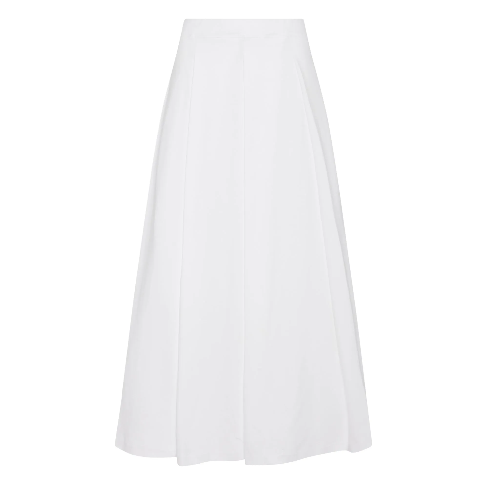 PULL-ON PLEATED MAXI SKIRT - SOLID INTERLOCK