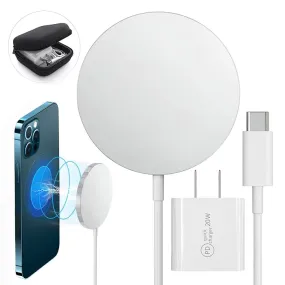 Qi-Certified Magsafe Fast Wireless Charger with 20W USB-C Wall Adapter