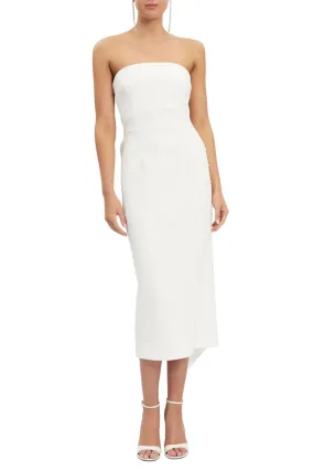 REBECCA VALLANCE Perle Bow Midi Dress (Ivory White) - RRP $1199