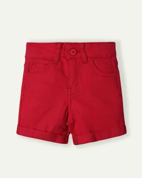 Red Twill Shorts