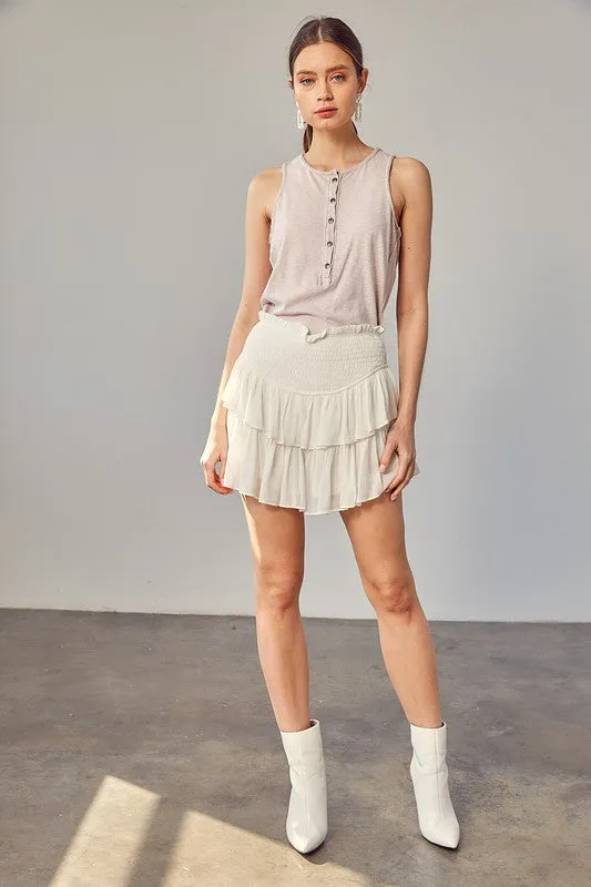 RUFFLE MINI SKIRT