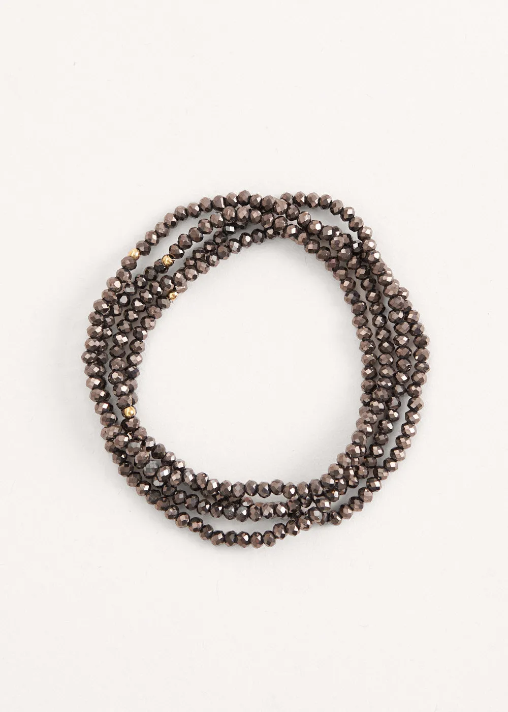 SINA CRYSTAL BRACELET SET - DARK GREY