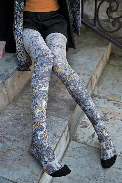 Sous Le Vent Printed Tights