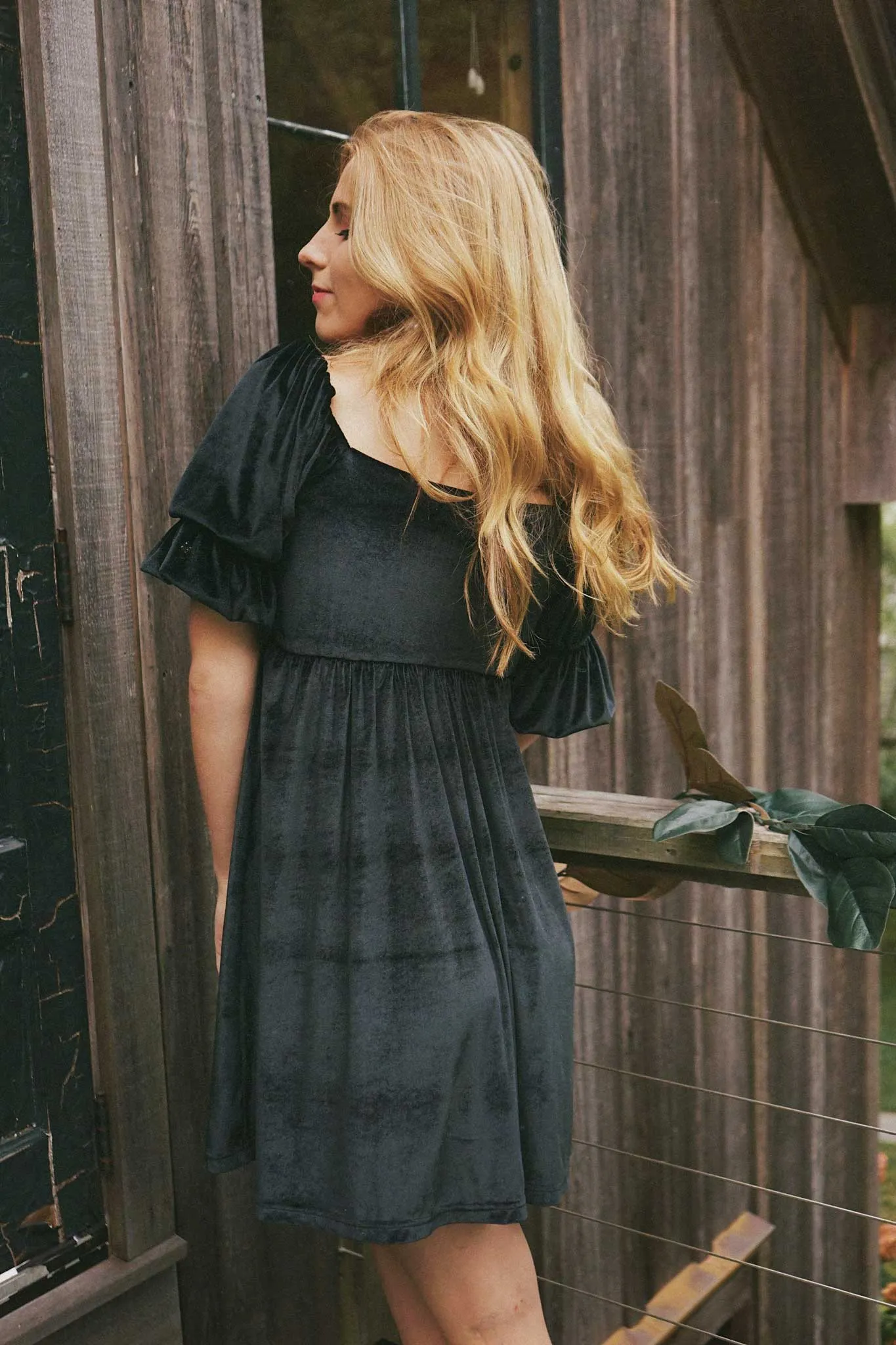 The Greta Dress - Black Velvet