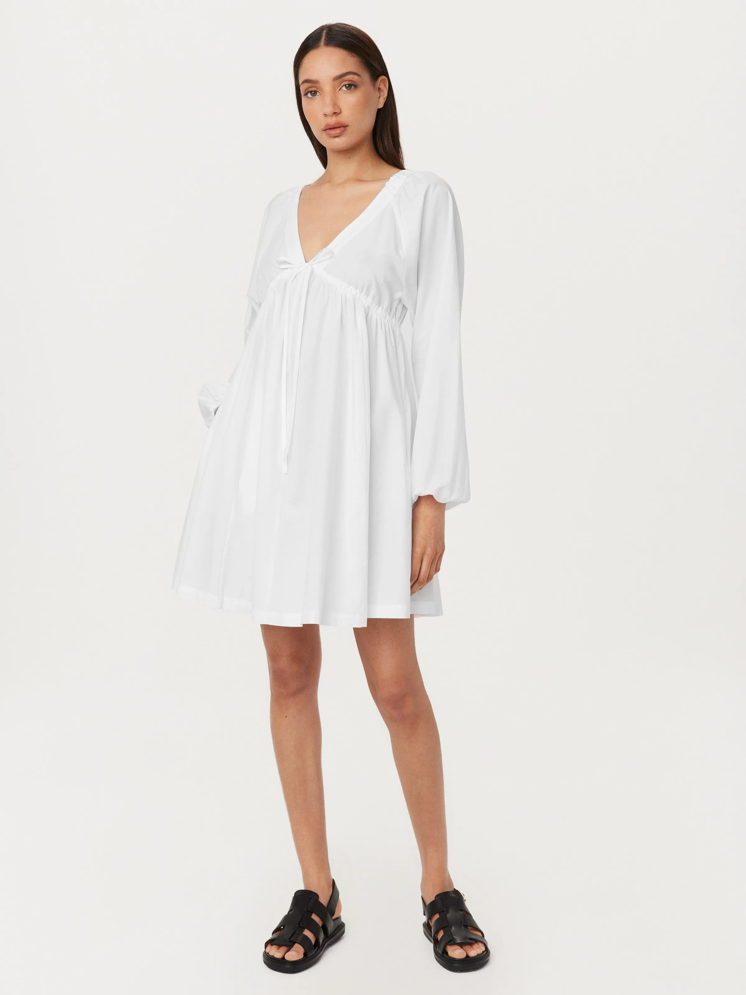 The Poplin Baby Doll Dress in Bright White