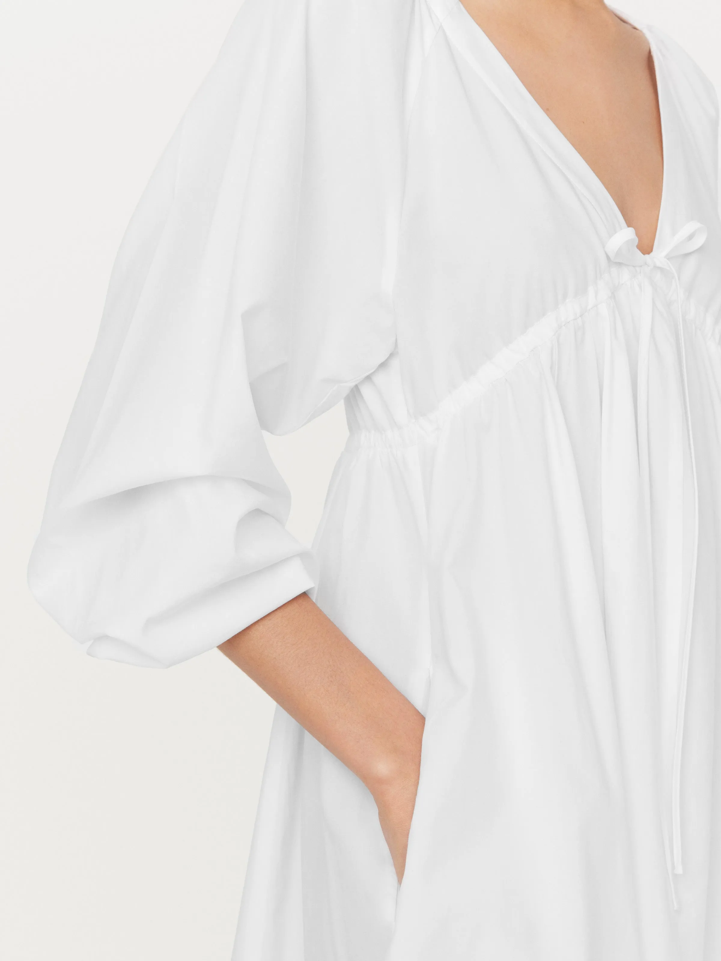 The Poplin Baby Doll Dress in Bright White