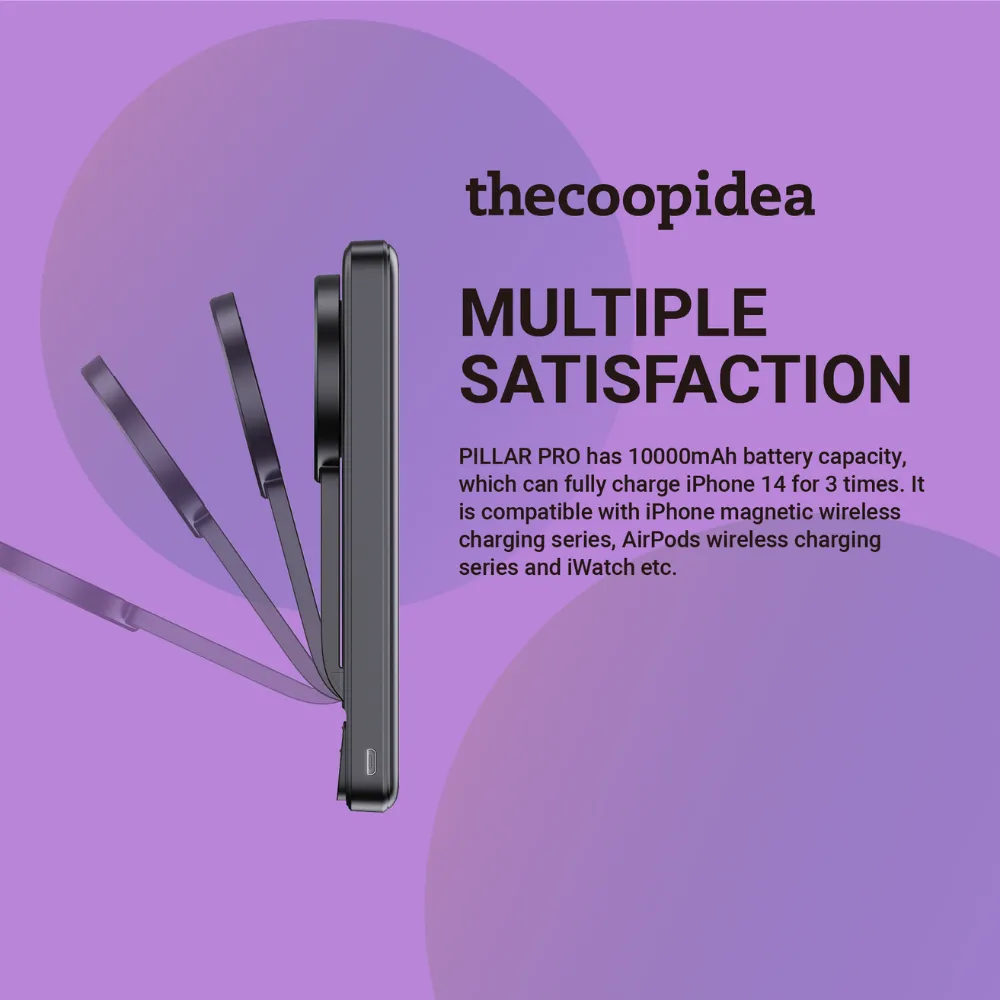 thecoopidea PILLAR PRO 10000mAh Wireless Magnetic Stand Powerbank