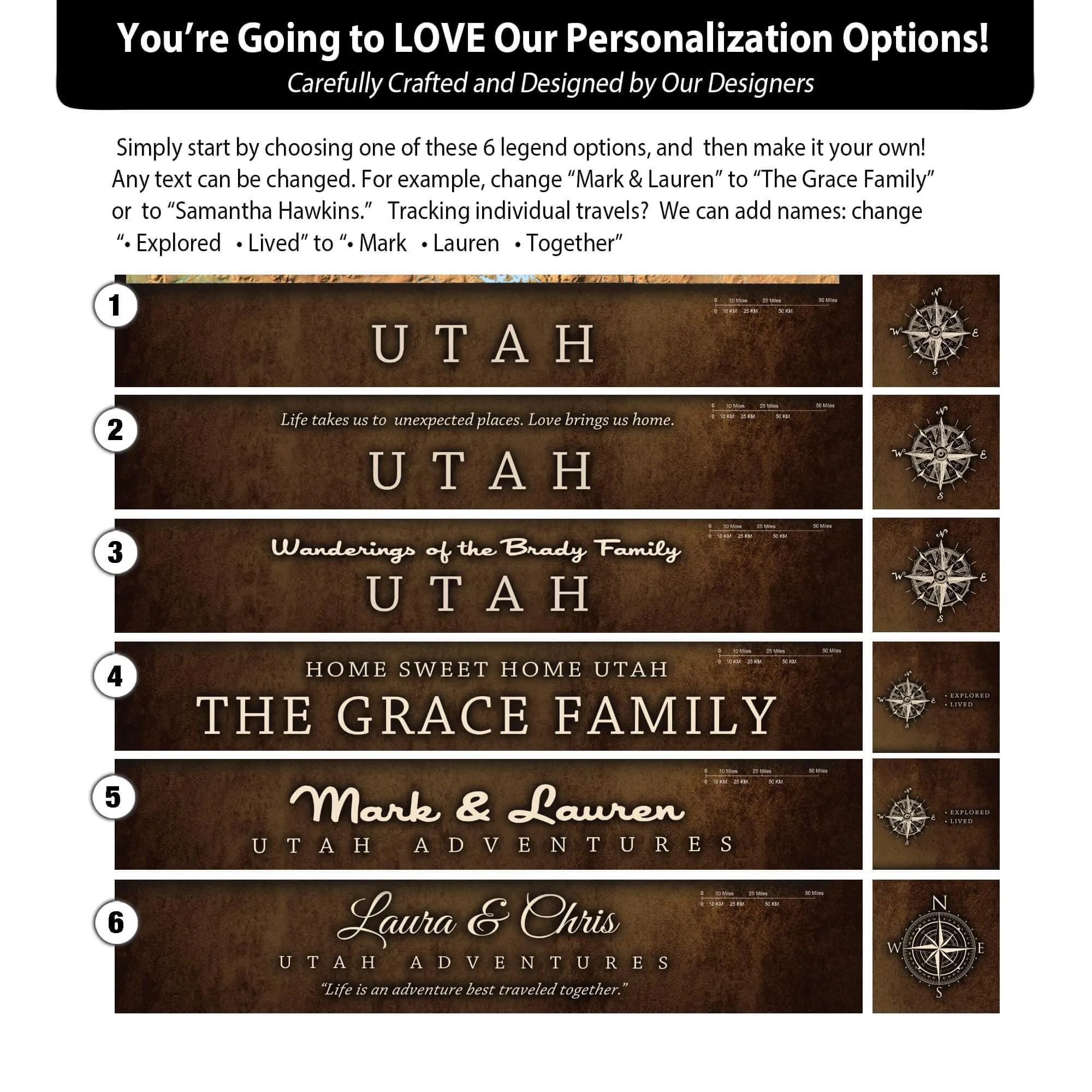 Utah Push Pin Terrain Map