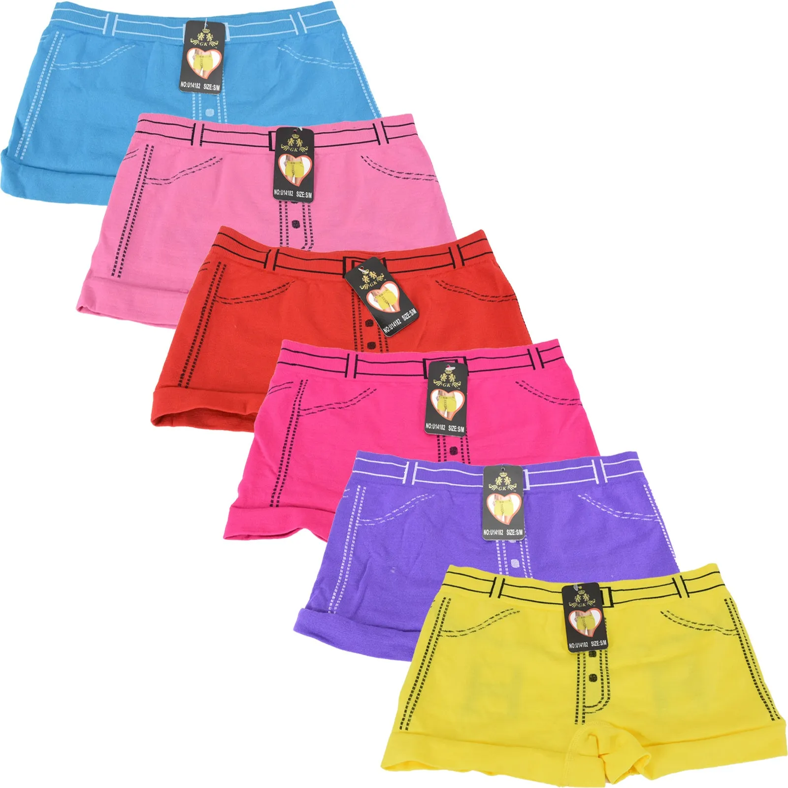 Wholesale Lady Shortie Panty Boyshorts, U14182