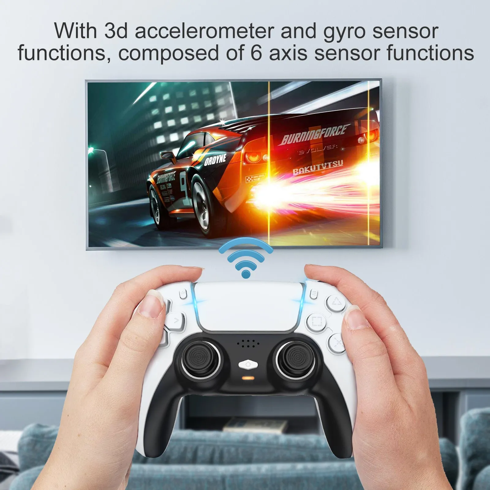 Wireless Controllers for PS4 / PC/Android Mobile Phone Joystick Gamepad Bluetooth Gaming Controller with Touch Panel Six-axis Dual Vibration Shock and Audio